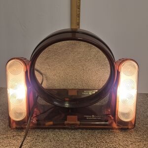 Vintage General Electric "The Looking Glass" Amber lighted vanity mirror 70s